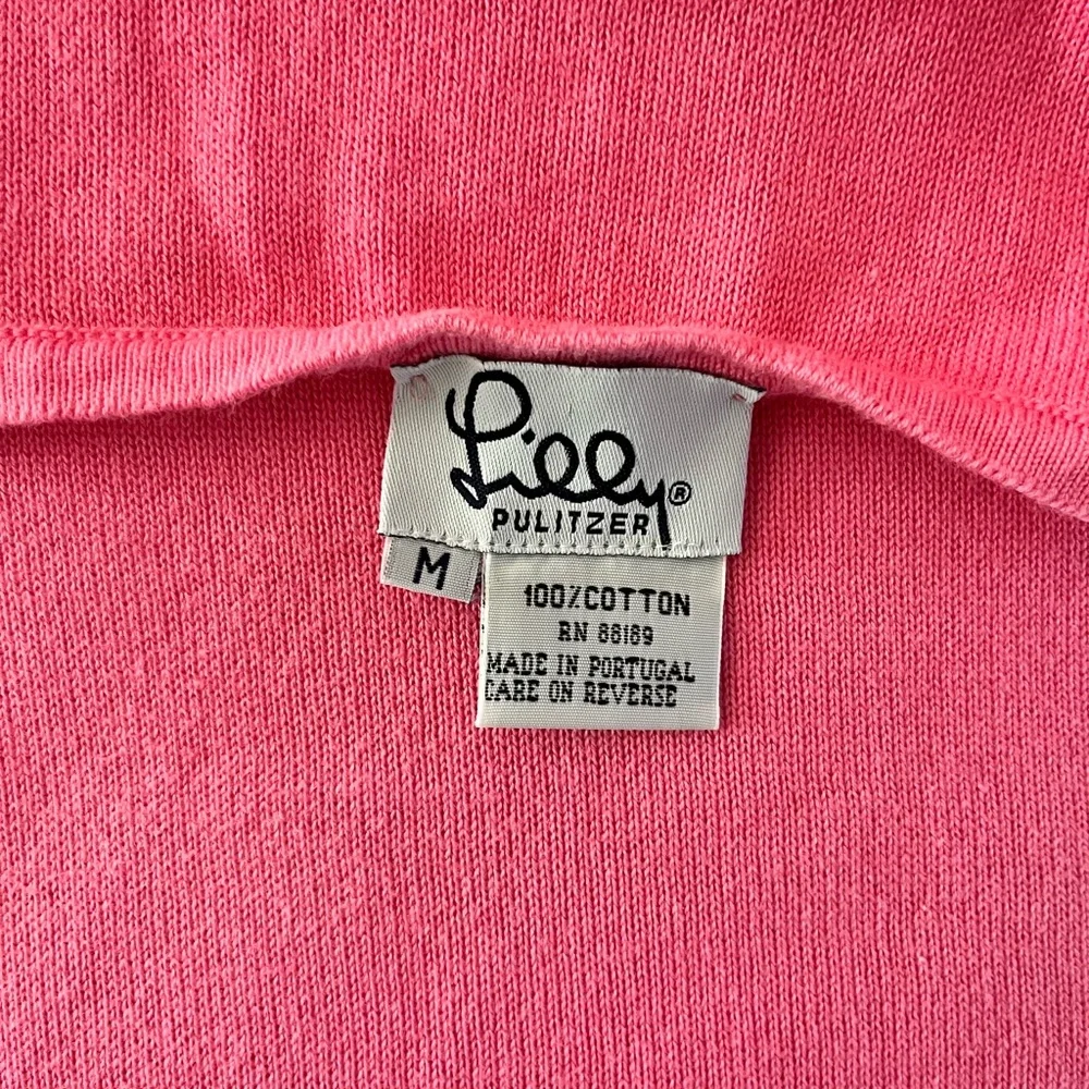 Vintage Lilly Pulitzer Vibrant Pink Sweater Vest 100% Cotton - Picture 3 of 3